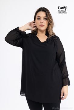 Picture of CURVY GIRL LACE AND CHIFFON TOP